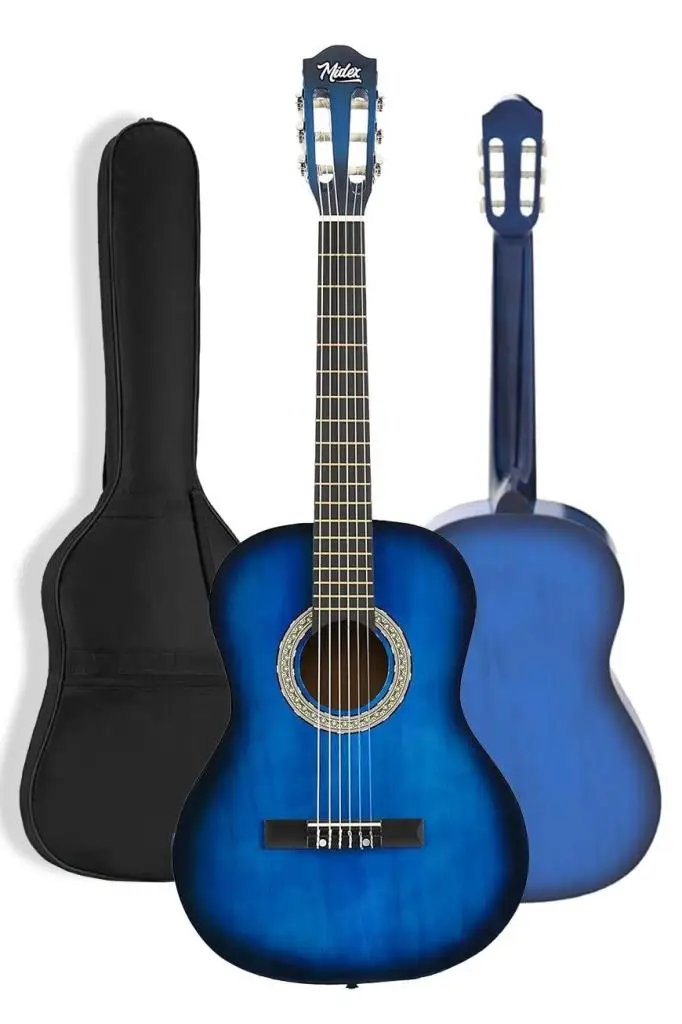 Midex CG-36BL Kaliteli 36 İnç 3/4 Juniur Çocuk Gitarı 8-12 Yaş Arası (Çanta Askı Capo Nota Sticker Pena Metod)