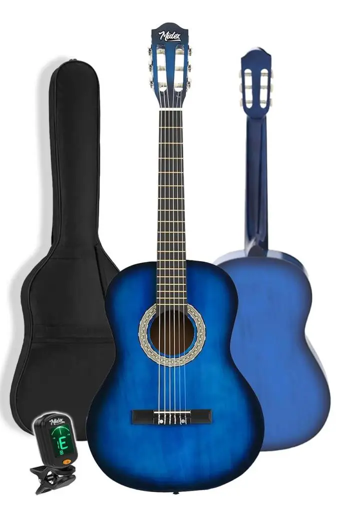 Midex CG-36BL-PAK Kaliteli 36 İnç 3/4 Juniur Çocuk Gitarı 8-12 Yaş Arası (Tuner Çanta Capo Askı Nota Sticker Pena Metod)