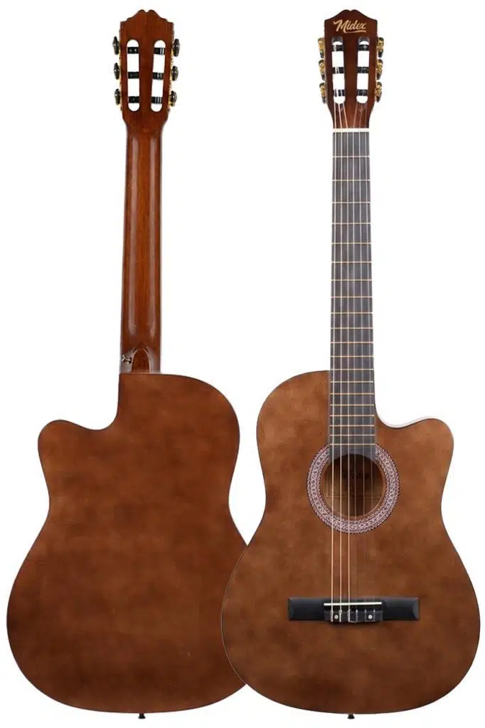 Midex CG-390BR-XBAG Klasik Gitar 4/4 Sap Ayarlı Kesik Kasa (Çanta Askı Capo Metod Pena)
