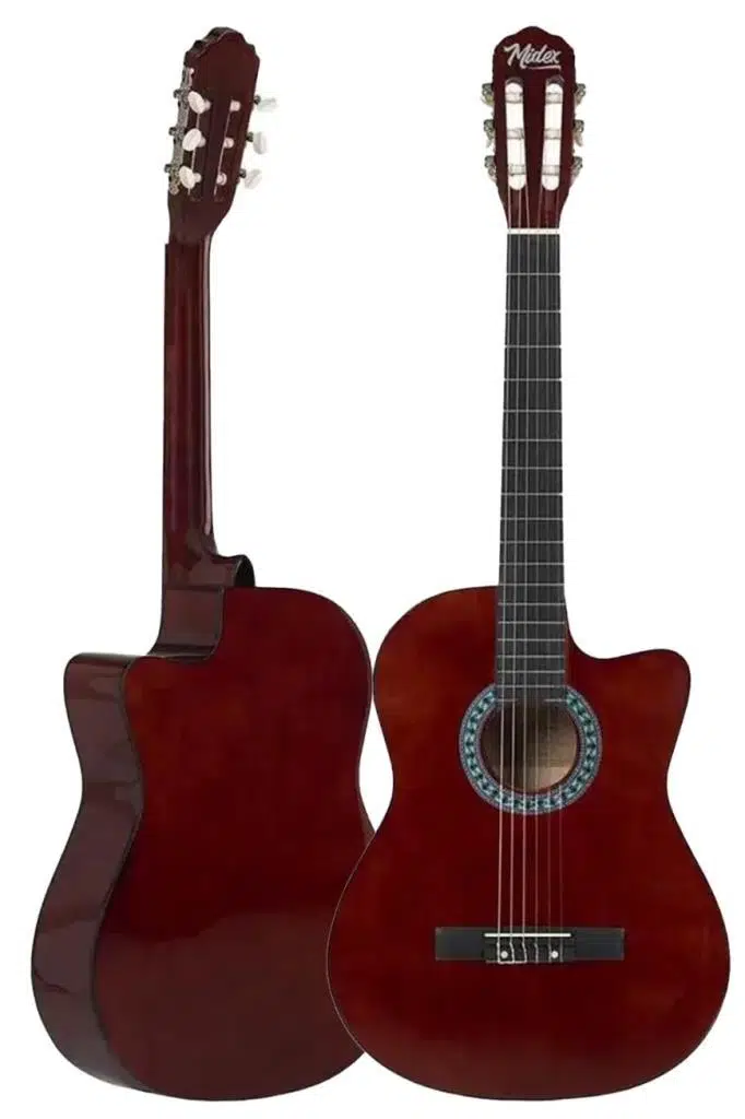 Midex CG-390BR-XBAG Klasik Gitar 4/4 Sap Ayarlı Kesik Kasa (Çanta Tuner Askı Capo Metod Pena)