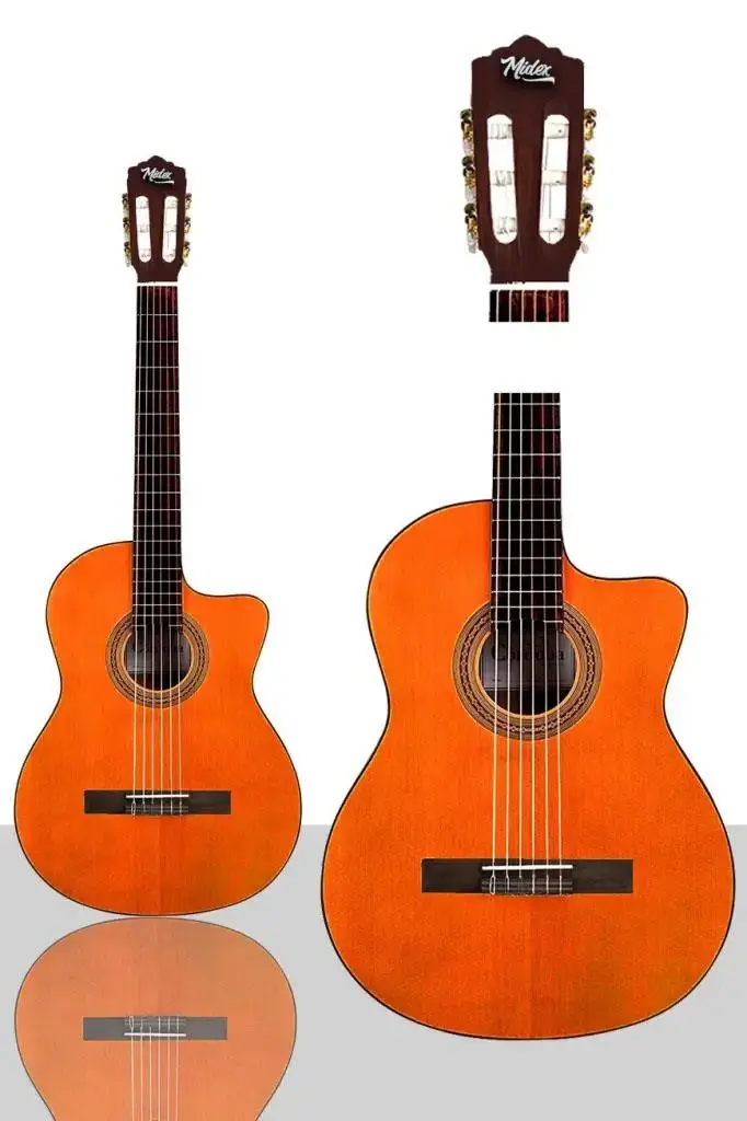 Midex CG-390M-XBAG Klasik Gitar 4/4 Sap Ayarlı Kesik Kasa (Çanta Tuner Askı Capo Metod Pena)