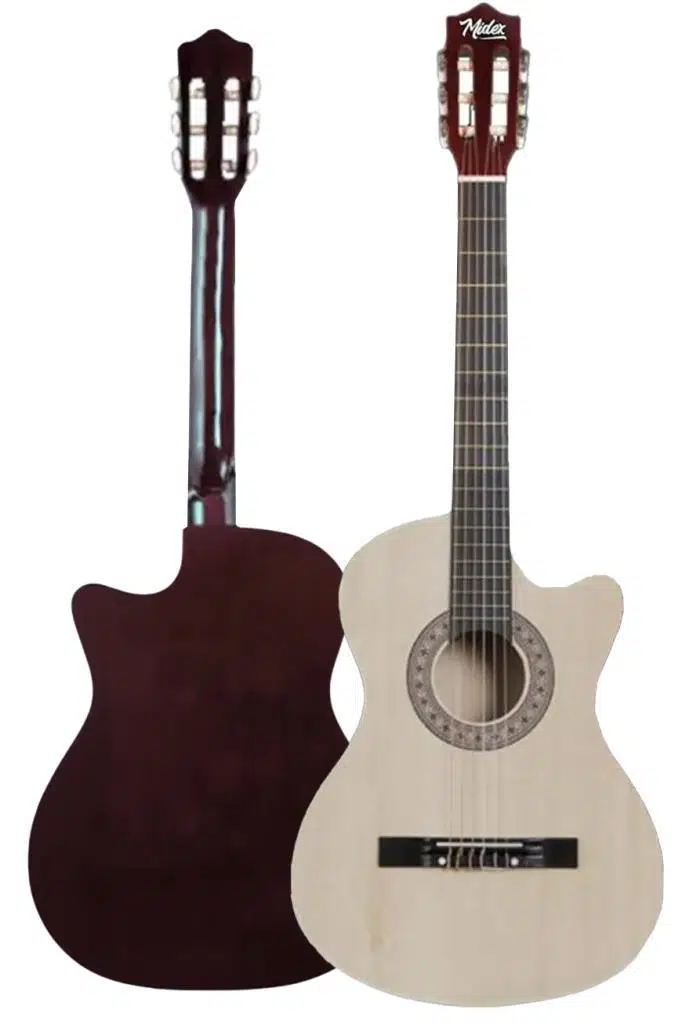 Midex CG-390NT-XBAG Klasik Gitar 4/4 Sap Ayarlı Kesik Kasa (Çanta Tuner Askı Capo Metod Pena)
