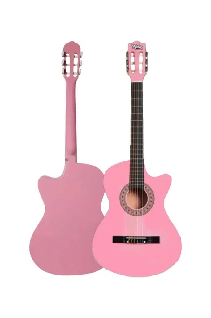 Midex CG-390PK-XBAG Pembe Renk Klasik Gitar 4/4 Sap Ayarlı Kesik Kasa (Çanta Tuner Askı Capo Metod Pena)