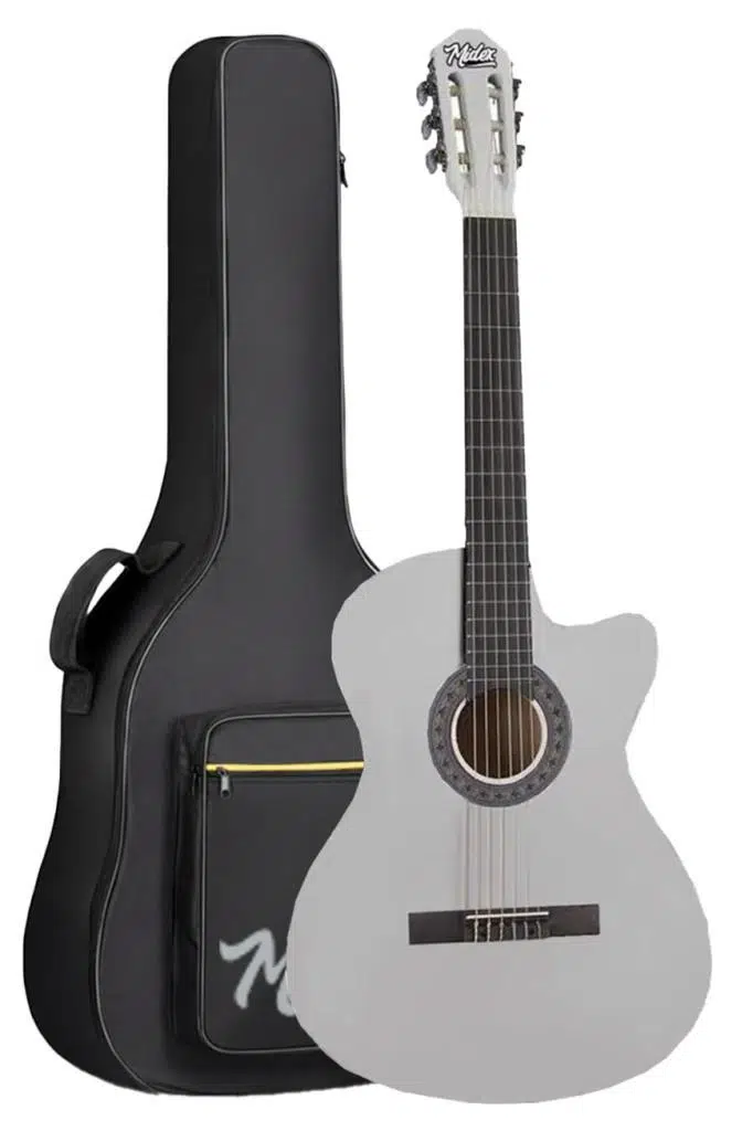 Midex CG-390WH-XBAG Beyaz Renk Klasik Gitar 4/4 Sap Ayarlı Kesik Kasa (Full Set)