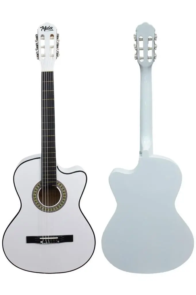 Midex CG-390WH-XBAG Beyaz Renk Klasik Gitar 4/4 Sap Ayarlı Kesik Kasa (Full Set)
