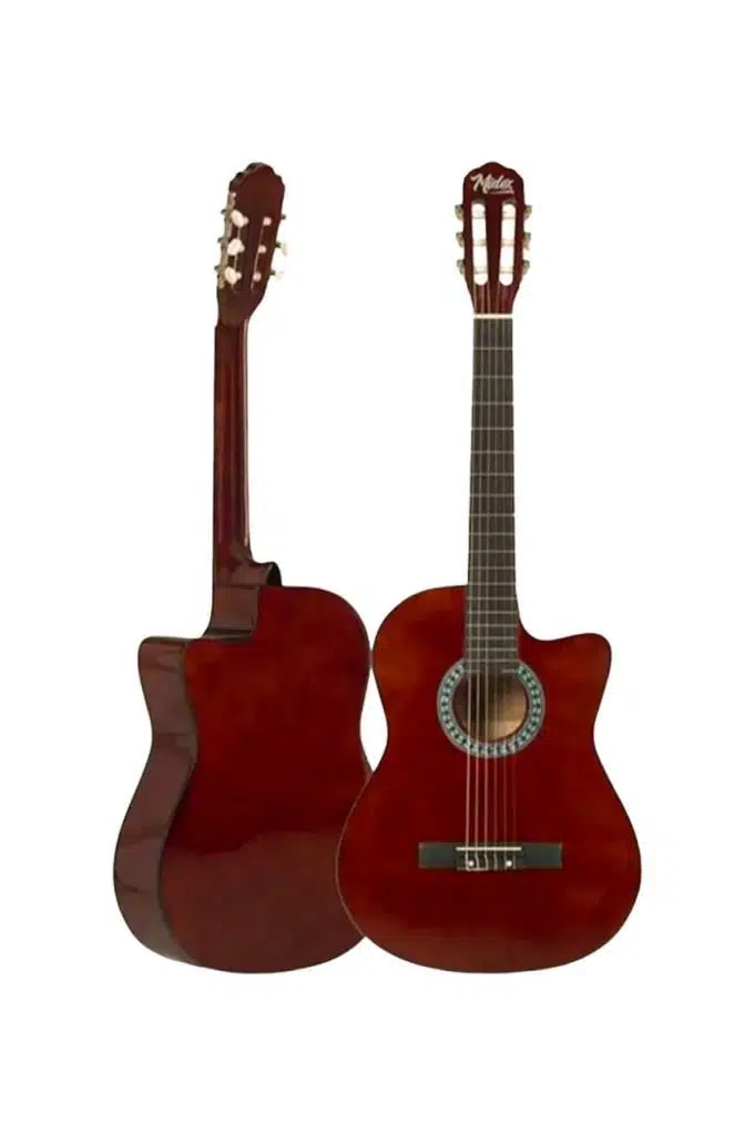 Midex CG-395BR Kahve Renk Kesik Klasik Gitar 4/4 Yetişkin Boy Sap Ayarlı Full Set