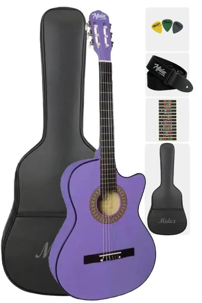 Midex CG-395PRP-OUT Klasik Gitar 4/4 Sap Ayarlı Kesik Kasa Full Set (OUTLET)