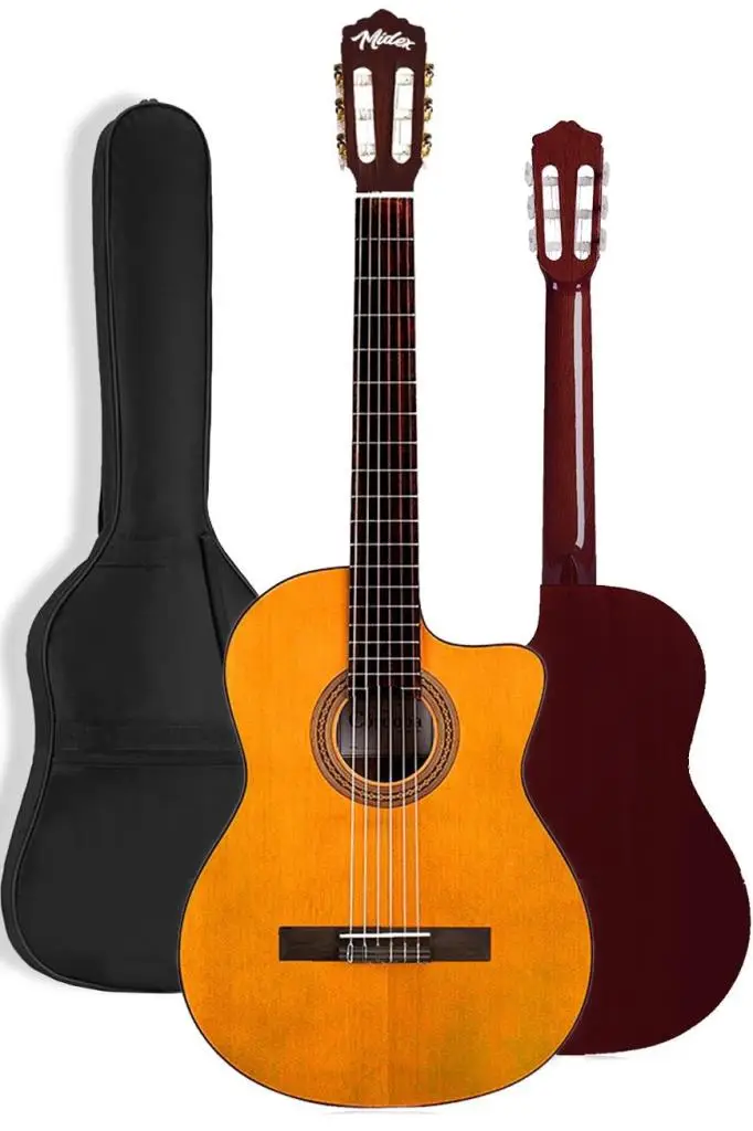 Midex CG-395YL Klasik Gitar 4/4 Kesik Kasa Full Set (Çanta Askı Tuner Metod Pena)