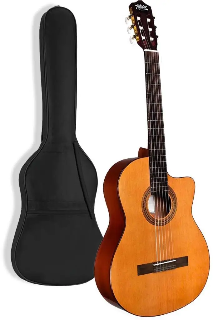 Midex CG-395YL Klasik Gitar 4/4 Kesik Kasa Full Set (Çanta Askı Tuner Metod Pena)