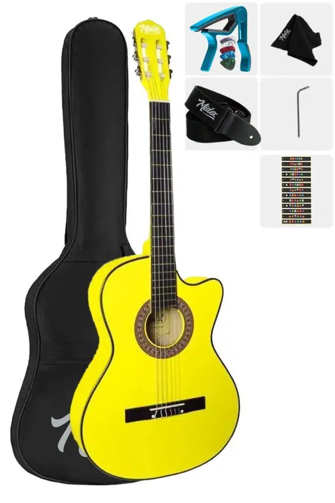 Midex CG-395YLW-OUT Klasik Gitar 4/4 Sap Ayarlı Kesik Kasa Full Set (OUTLET)