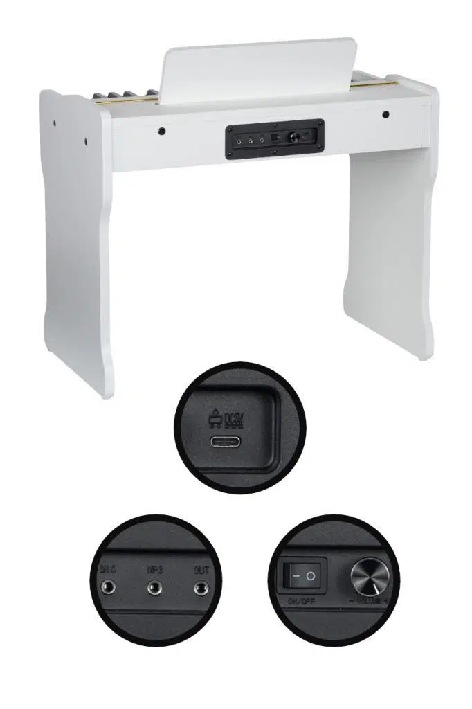 Midex CP-360WH Ahşap Çocuk Piyanosu Pilli 37 Tuşlu Gerçek Piyano Tuşları