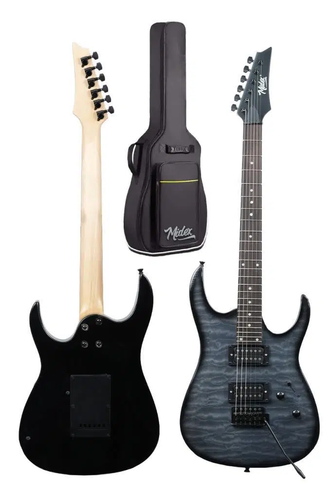 Midex Crade-50AMP Grey Rosewood Super Strat Kasa HH Yüksek Kaliteli 50W Amfili Elektro Gitar Seti