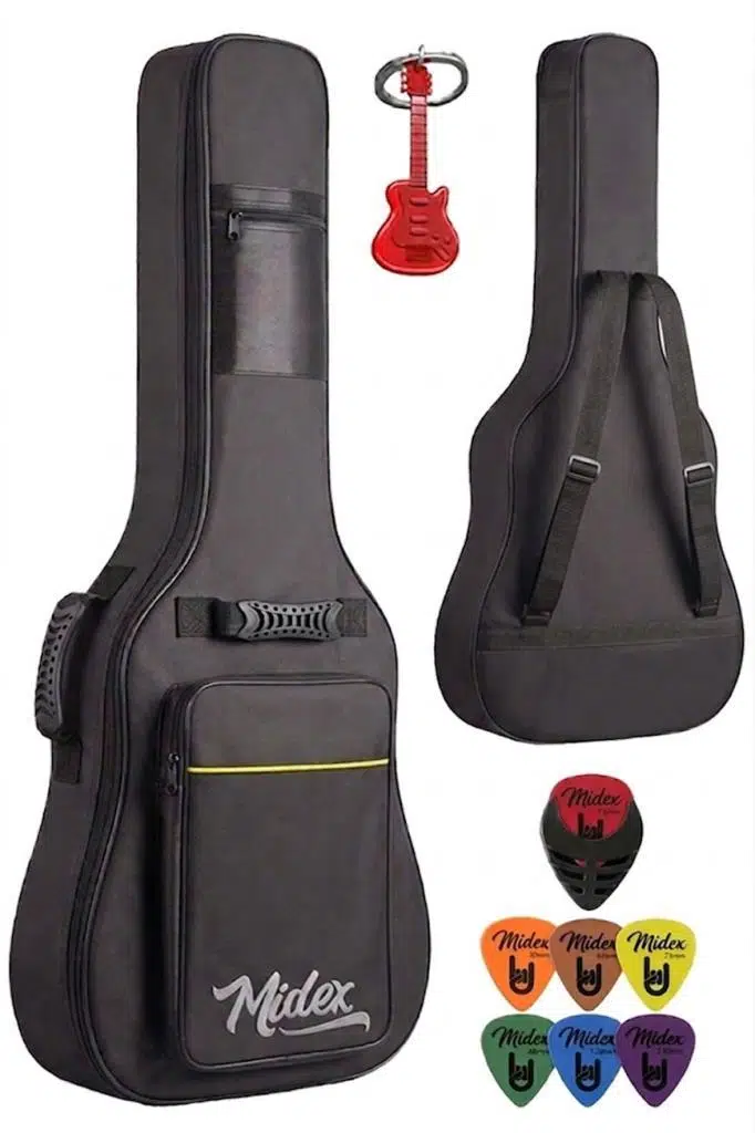 Midex CS-109 Softcase Akustik Gitar Çantası Gigbag Kalın Siyah