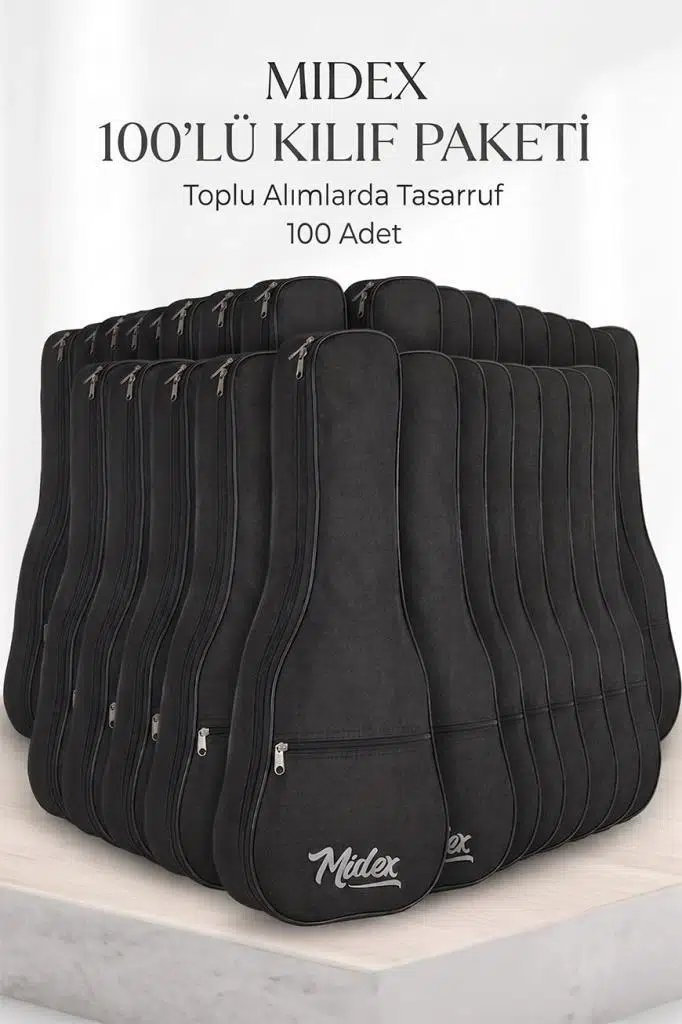 Midex CS-21A-100X Soprano Ukulele Çantası 100'lü Paket Kaliteli Siyah Kılıf (100 Adet)