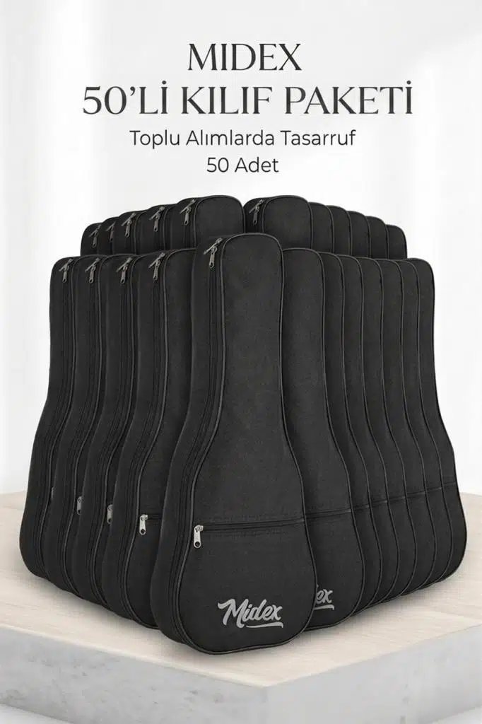 Midex CS-21A-50X Soprano Ukulele Çantası 50'li Paket Kaliteli Siyah Kılıf (50 Adet)