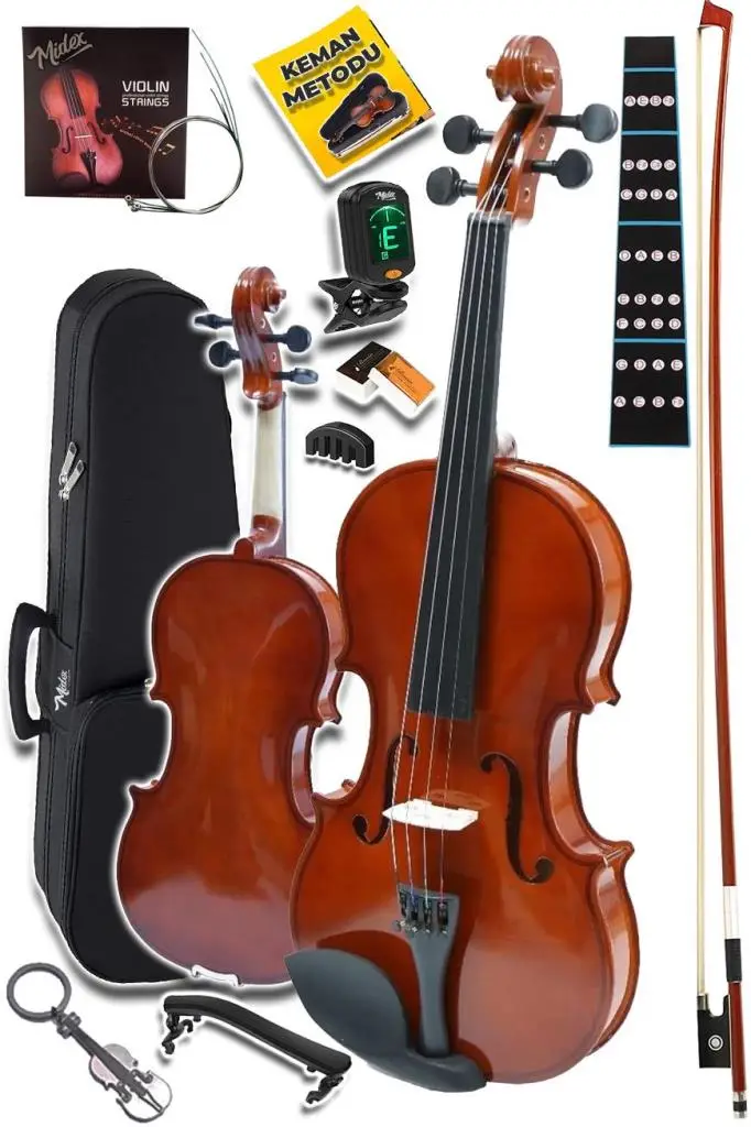Midex CVL-743-PAK Full Set Çocuk Kemanı Keman 3/4 (Yastık Tuner Susturucu Çanta Yay Tel Reçine)