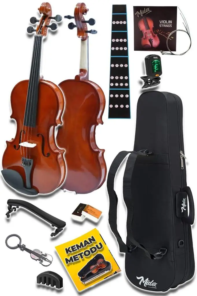 Midex CVL-743-PAK Full Set Çocuk Kemanı Keman 3/4 (Yastık Tuner Susturucu Çanta Yay Tel Reçine)