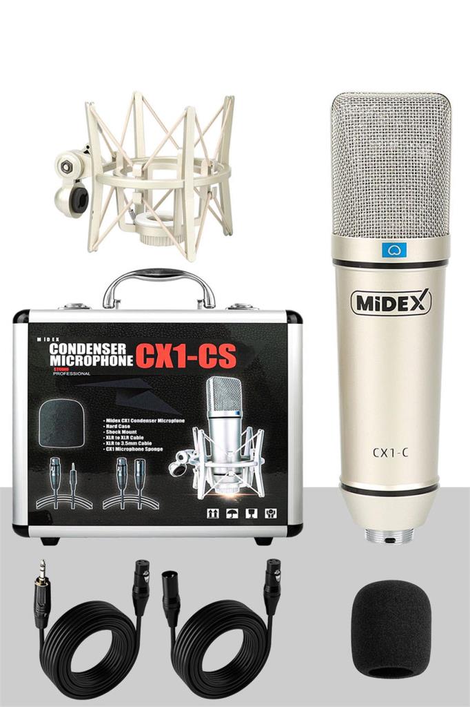 Midex CX1 Compact Set-2 Efektli Ses Kartı Mikrofon Stand Seti (PC ve Telefon)