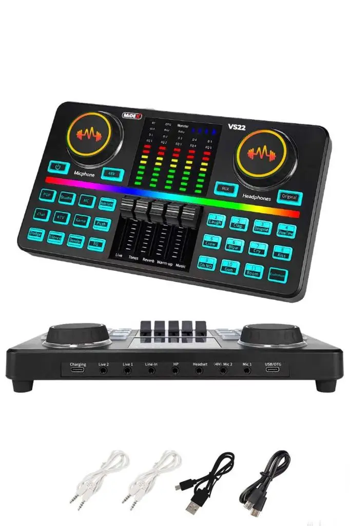 Midex CX1 Effective Set-2 Efektli Ses Kartı Mikrofon Kulaklık Stand Kayıt Canlı Yayın Seti (PC ve Telefon)