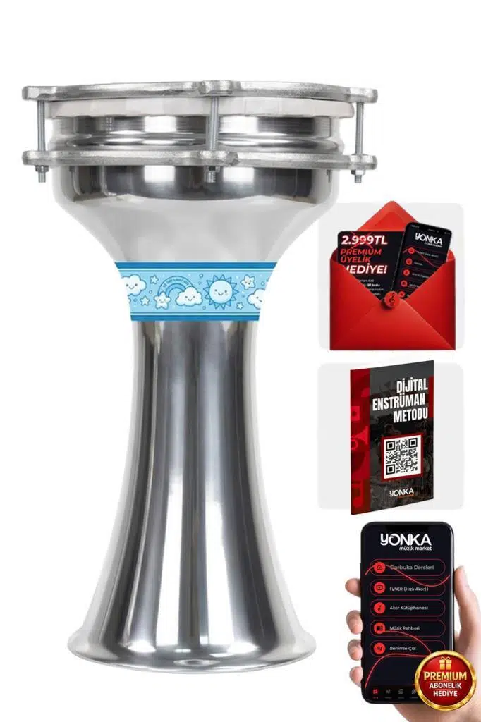 Midex DBK-01BL Çocuklar İçin1 Numara Alüminyum Darbuka Seti 30x17 cm)