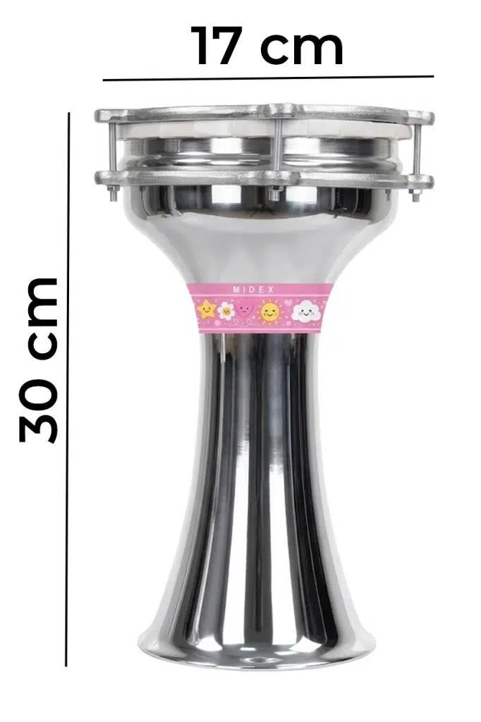 Midex DBK-01PK Çocuklar İçin1 Numara Alüminyum Darbuka Seti (33 x 18 cm)