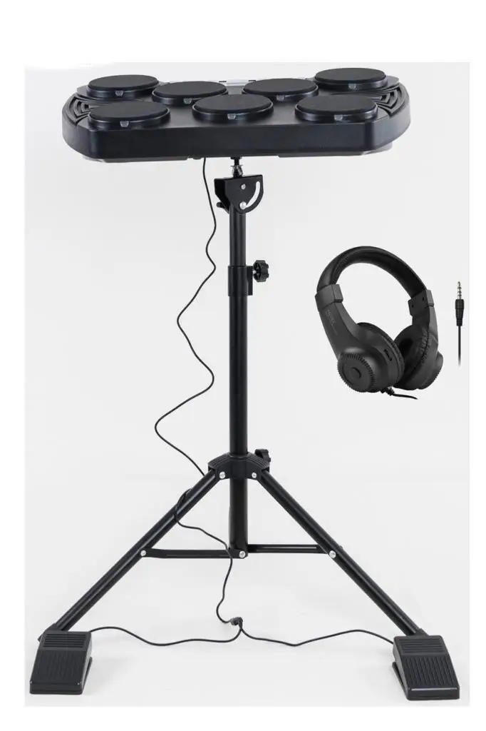 Midex DDX-105ST Profesyonel Standlı Dijital Davul Şarjlı Elektronik Bateri Bluetooth (Davul Stand Kulaklık Baget)