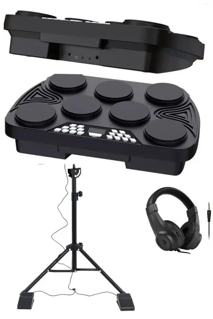 Midex DDX-105ST Profesyonel Standlı Dijital Davul Şarjlı Elektronik Bateri Bluetooth (Davul Stand Kulaklık Baget)