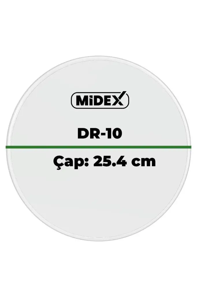 Midex DR-10R Şeffaf Renk 10 İnç Bateri Davul Derisi Drumhead 10`` inch (25.4 cm)