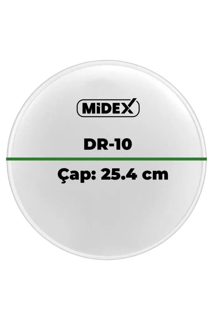 Midex DR-10WH Beyaz Renk 10 İnç Bateri Davul Derisi Drumhead 10`` inch (25.4 cm)