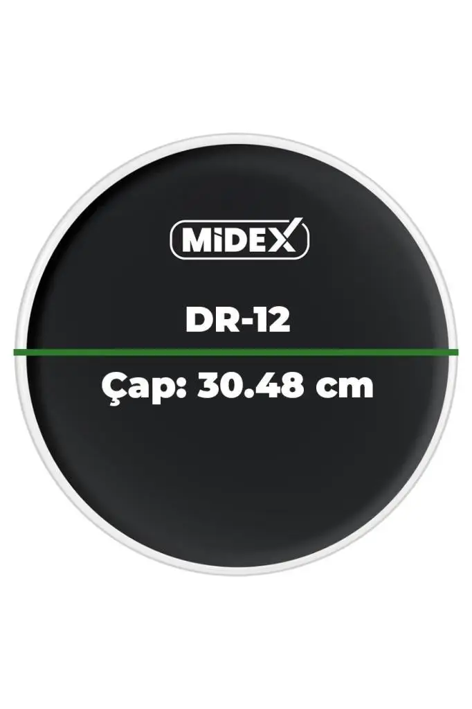 Midex DR-12BK Siyah Renk 12 İnç Alto Bateri Davul Derisi Drumhead 12`` inch (30.48 cm)