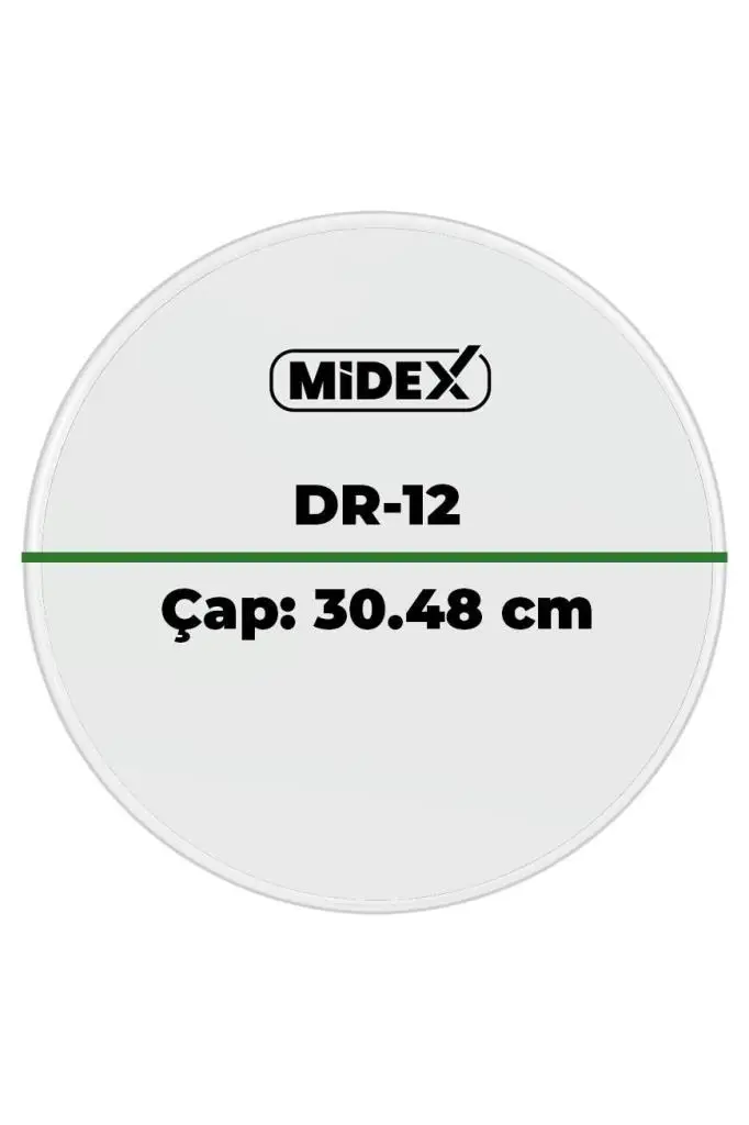 Midex DR-12R Şeffaf Renk 12 İnç Alto Bateri Davul Derisi Drumhead 12`` inch (30.48 cm)
