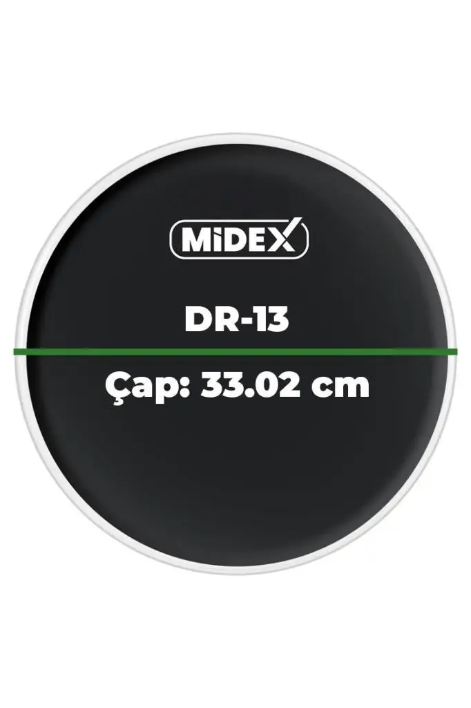 Midex DR-13BK Siyah Renk 13 İnç Tom Bateri Davul Derisi Drumhead 13`` inch (33.02 cm)