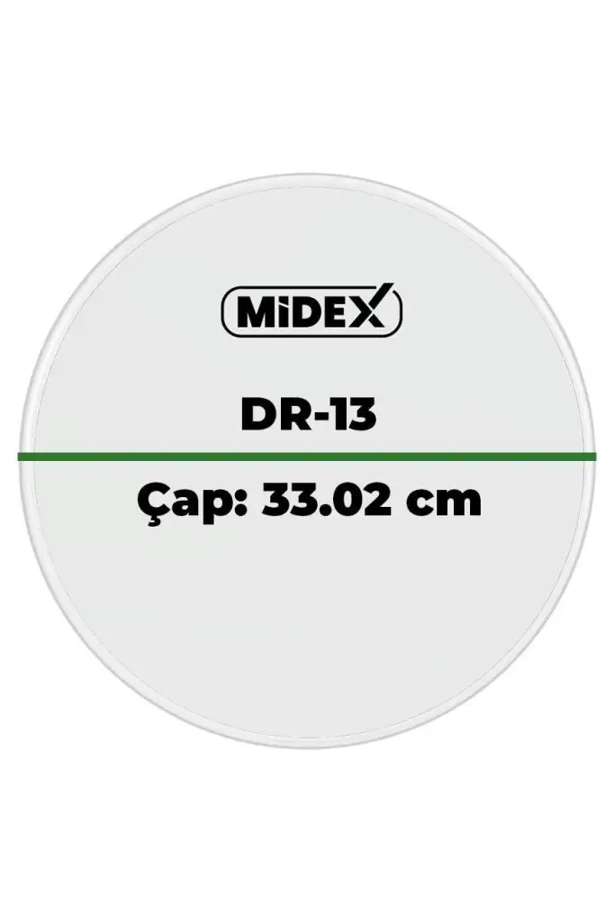 Midex DR-13R Şeffaf Renk 13 İnç Tom Bateri Davul Derisi Drumhead 13`` inch (33.02 cm)
