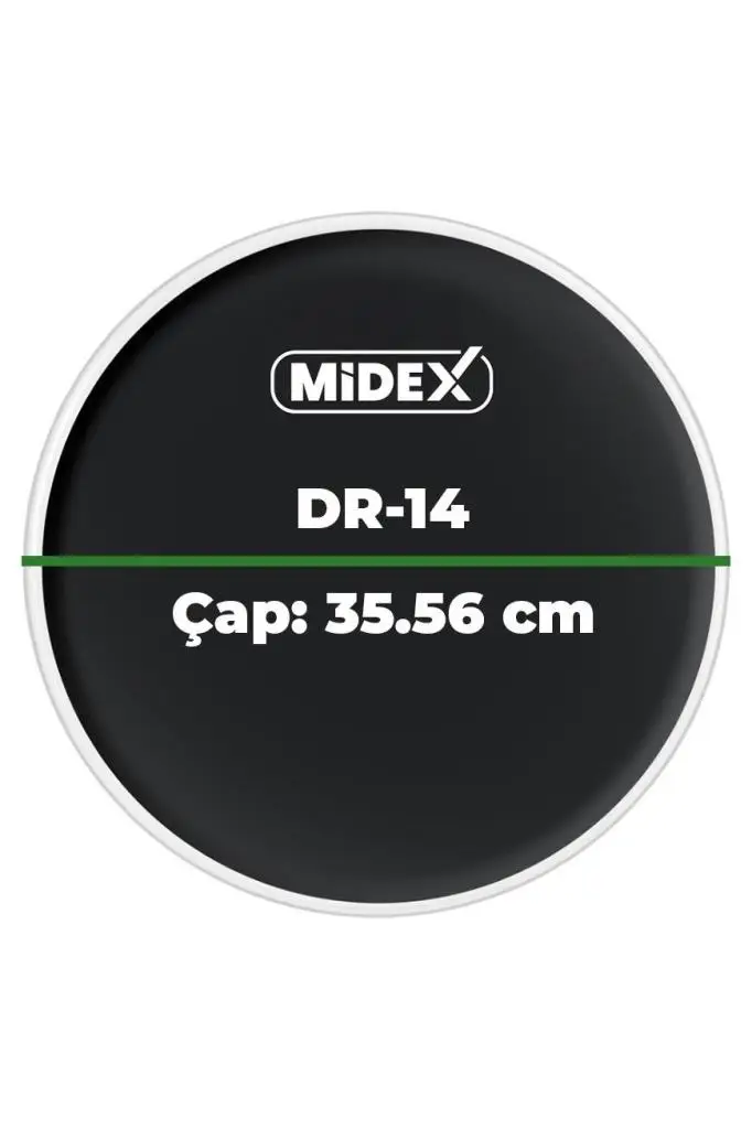 Midex DR-14BK Siyah Renk 14 İnç Trampet Bateri Davul Derisi Drumhead 14`` inch (35.56 cm)