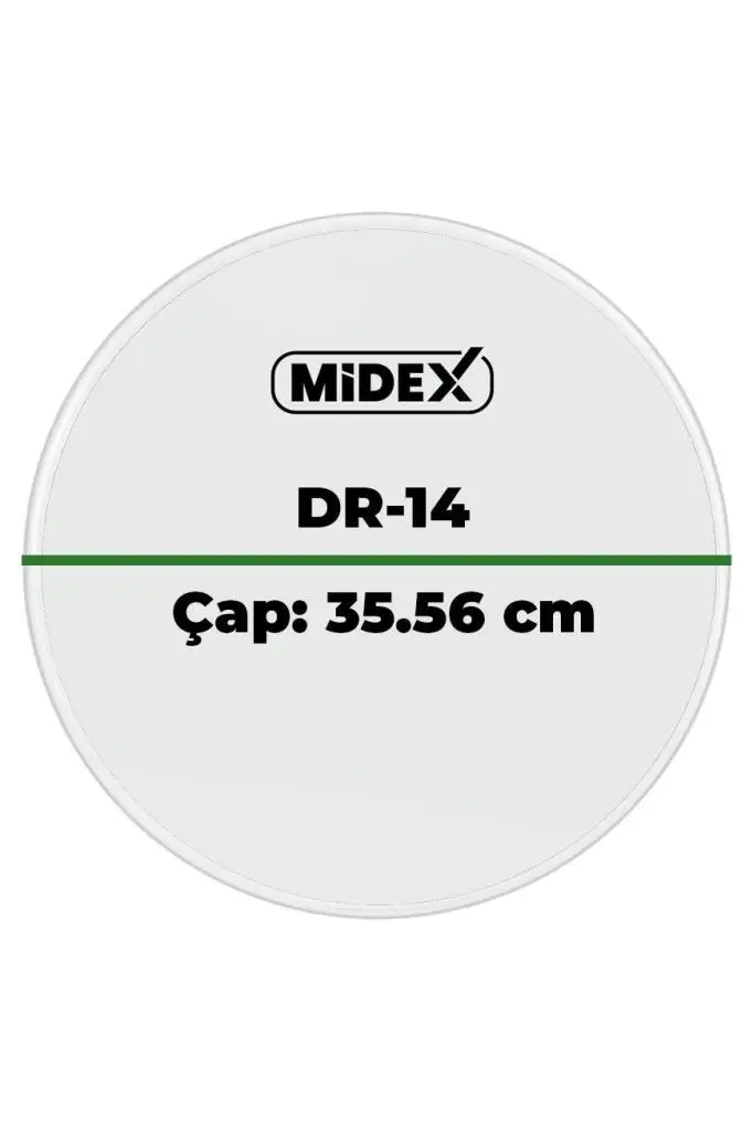 Midex DR-14R Şeffaf Renk 14 İnç Trampet Bateri Davul Derisi Drumhead 14`` inch (35.56 cm)