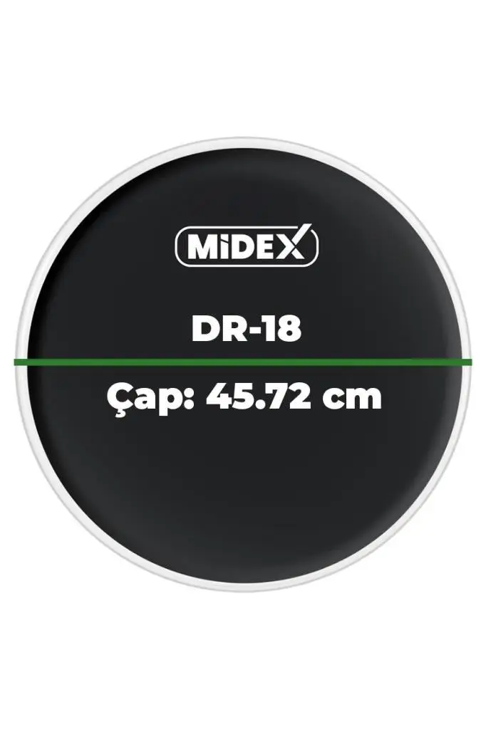Midex DR-18BK Siyah Renk 18 İnç Bas Kick Bateri Davul Derisi Drumhead 18`` inch (45.72 cm)