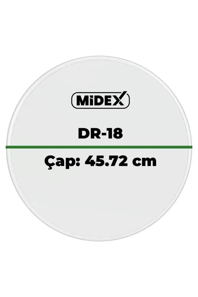 Midex DR-18R Şeffaf Renk 18 İnç Bas Kick Bateri Davul Derisi Drumhead 18`` inch (45.72 cm)