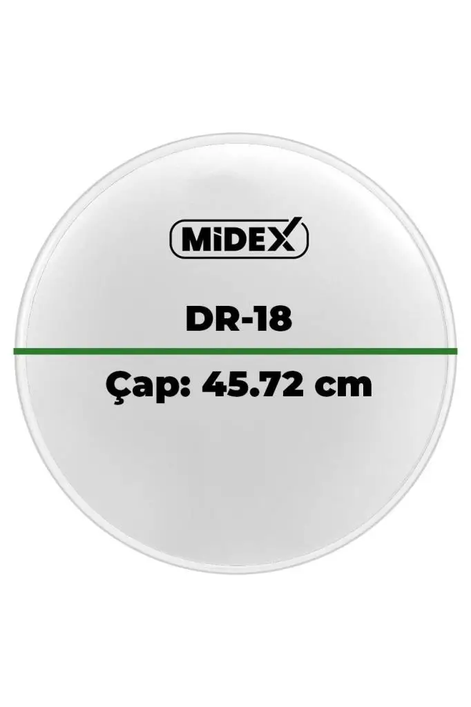 Midex DR-18WH Beyaz Renk 18 İnç Bas Kick Bateri Davul Derisi Drumhead 18`` inch (45.72 cm)