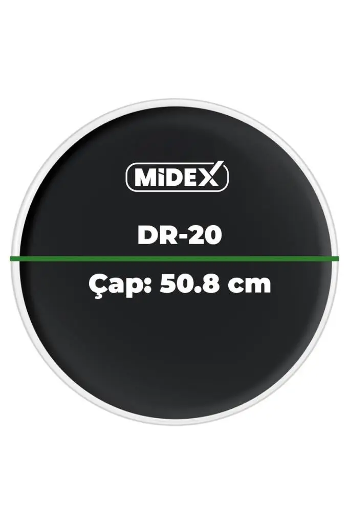 Midex DR-20BK Siyah Renk 20 İnç Kick Bateri Davul Derisi Drumhead 20`` inch (50.80 cm)