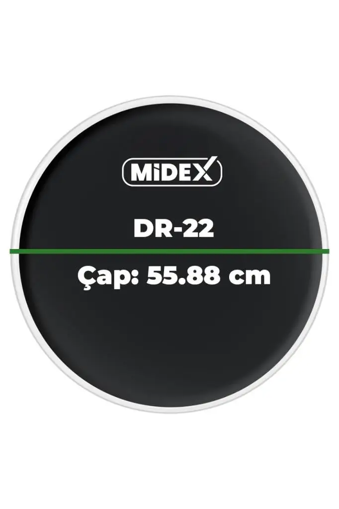 Midex DR-22BK Siyah Renk 22 İnç Kick Bas Bateri Davul Derisi Drumhead 22`` inch (55.88 cm)