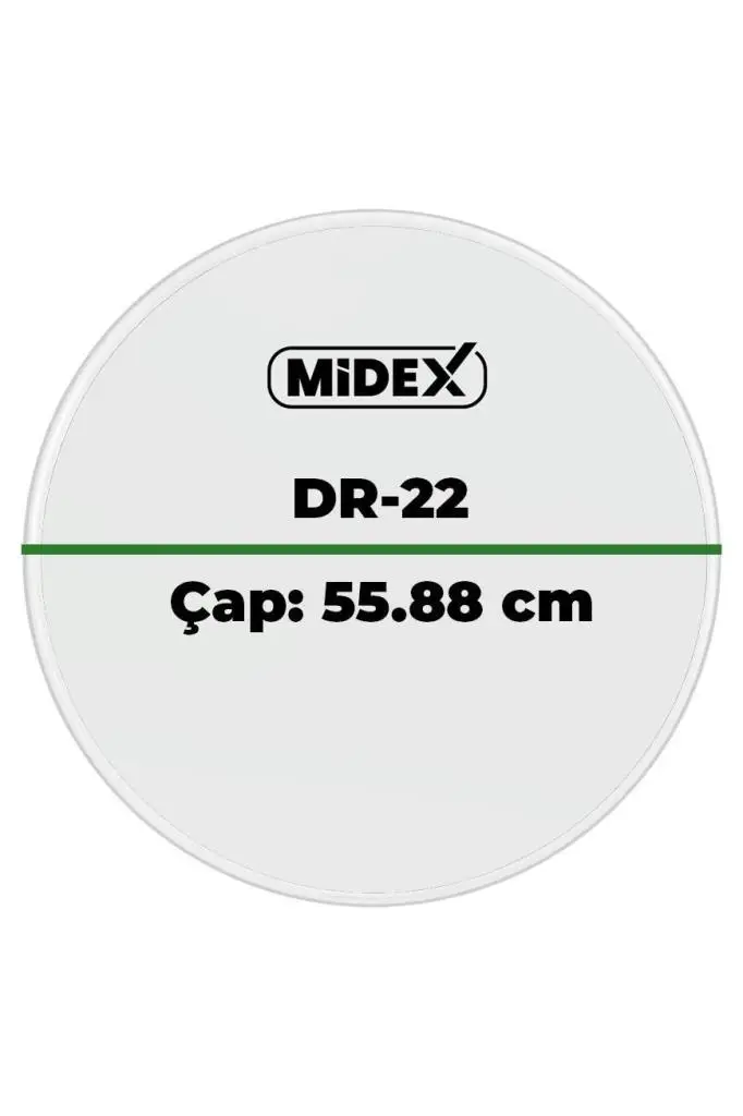 Midex DR-22R Şeffaf Renk 22 İnç Kick Bas Bateri Davul Derisi Drumhead 22`` inch (55.88 cm)