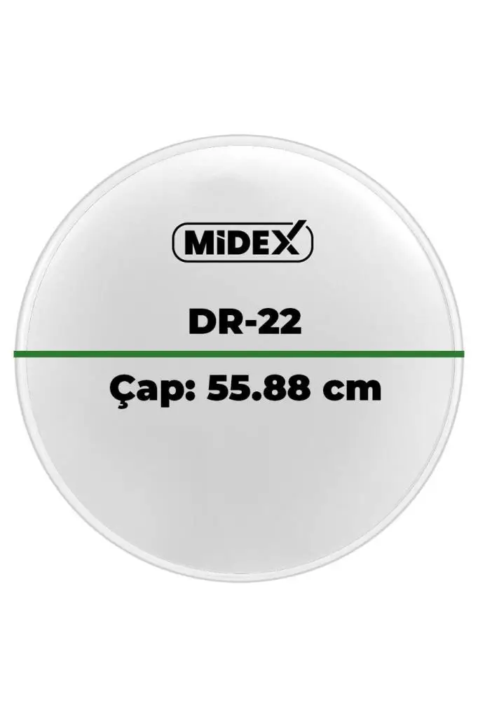 Midex DR-22WH Beyaz Renk 22 İnç Kick Bas Bateri Davul Derisi Drumhead 22`` inch (55.88 cm)
