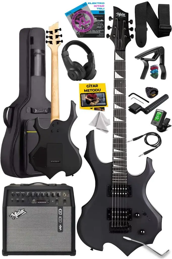 Midex Force-AMP50 Üst Seviye 50 Watt Amfili Elektro Gitar H-H Profesyonel Full Set Aksesuarlı