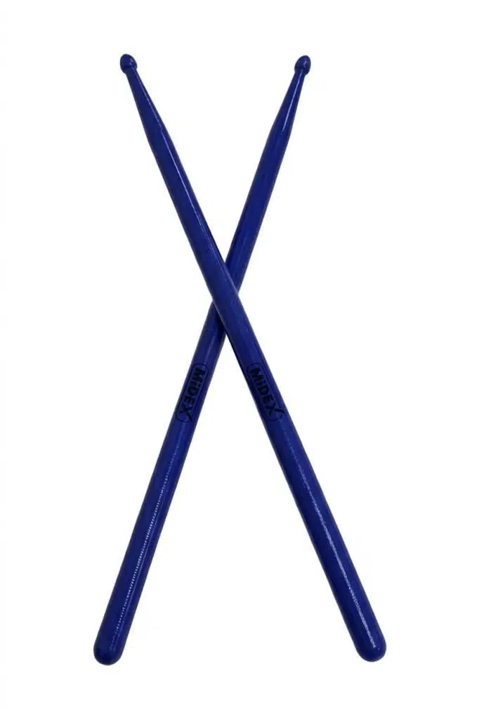 Midex GFK-801BL 5A Bateri Baget Kırılmaz Polyemid Mavi Renk Davul Bageti 5A Drumsticks