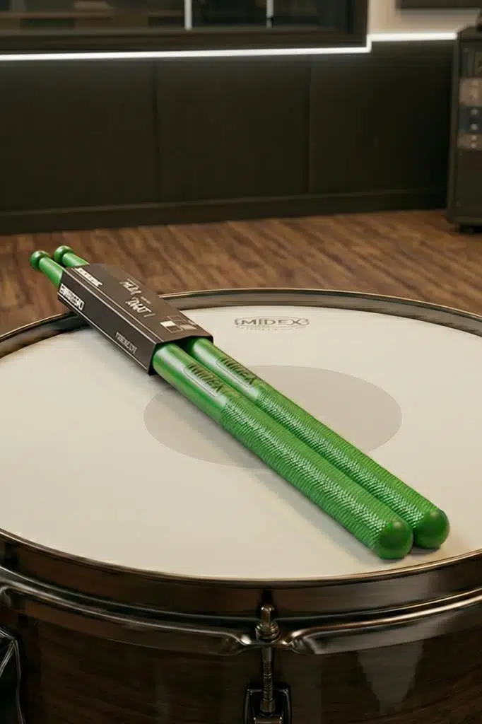 Midex GFK-801GR-3X 5A Bateri Baget Kırılmaz Polyemid Yeşil Renk Davul Bageti 5A Drumsticks 6 Adet (3 Çift)