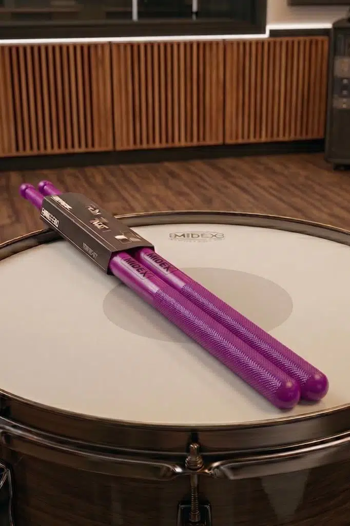 Midex GFK-801PU 5A Bateri Baget Kırılmaz Polyemid Mor Renk Davul Bageti 5A Drumsticks