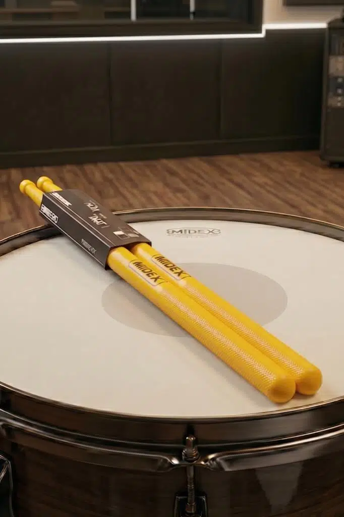 Midex GFK-801YL 5A Bateri Baget Kırılmaz Polyemid Sarı Renk Davul Bageti 5A Drumsticks