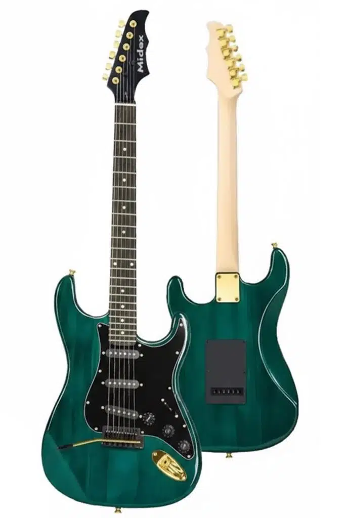 Midex GLC-40GR Profesyonel Elektro Gitar Yeşil (Gigbag Askı Capo Pena Kablo)