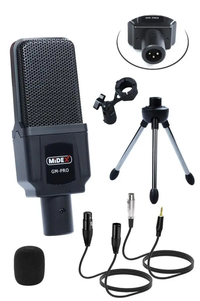 Midex Gm-Pro Profesyonel Condenser Stüdyo Kayıt Mikrofonu