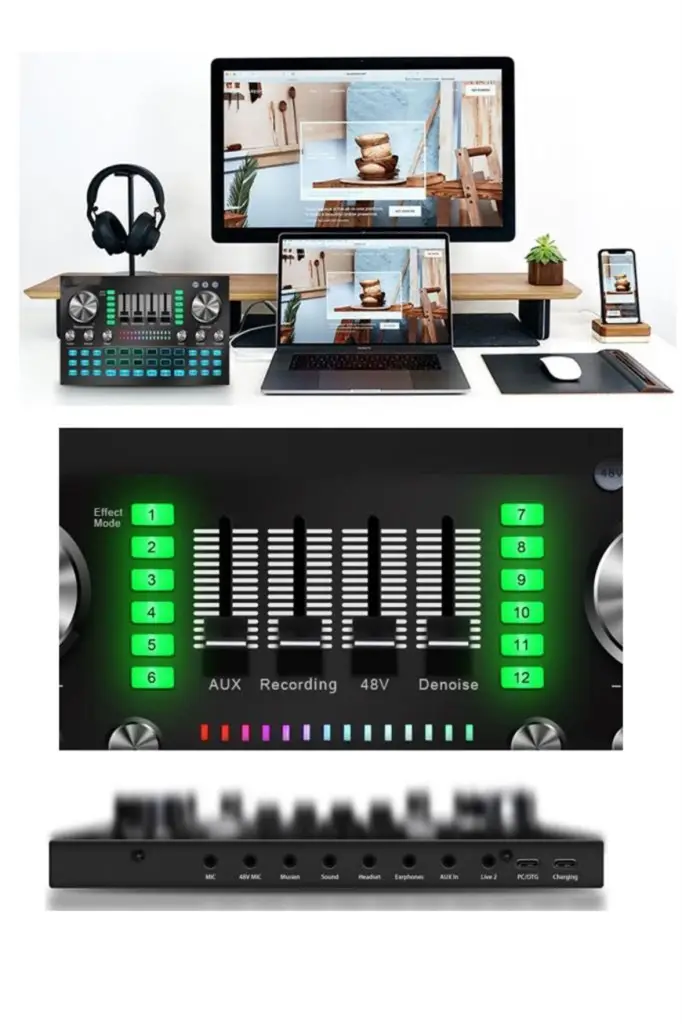 Midex GMX-1 Diamond Set Condenser Mikrofon Ses Kartı Kulaklık Canlı Yayın Paketi (Telefon ve PC)